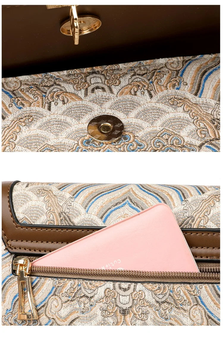 Bags for Women 2025 New Crossbody Bag Women's Bag Printed Fashion Middle-Aged Mother Bag Versatile Shoulder Bag Commuter Bag