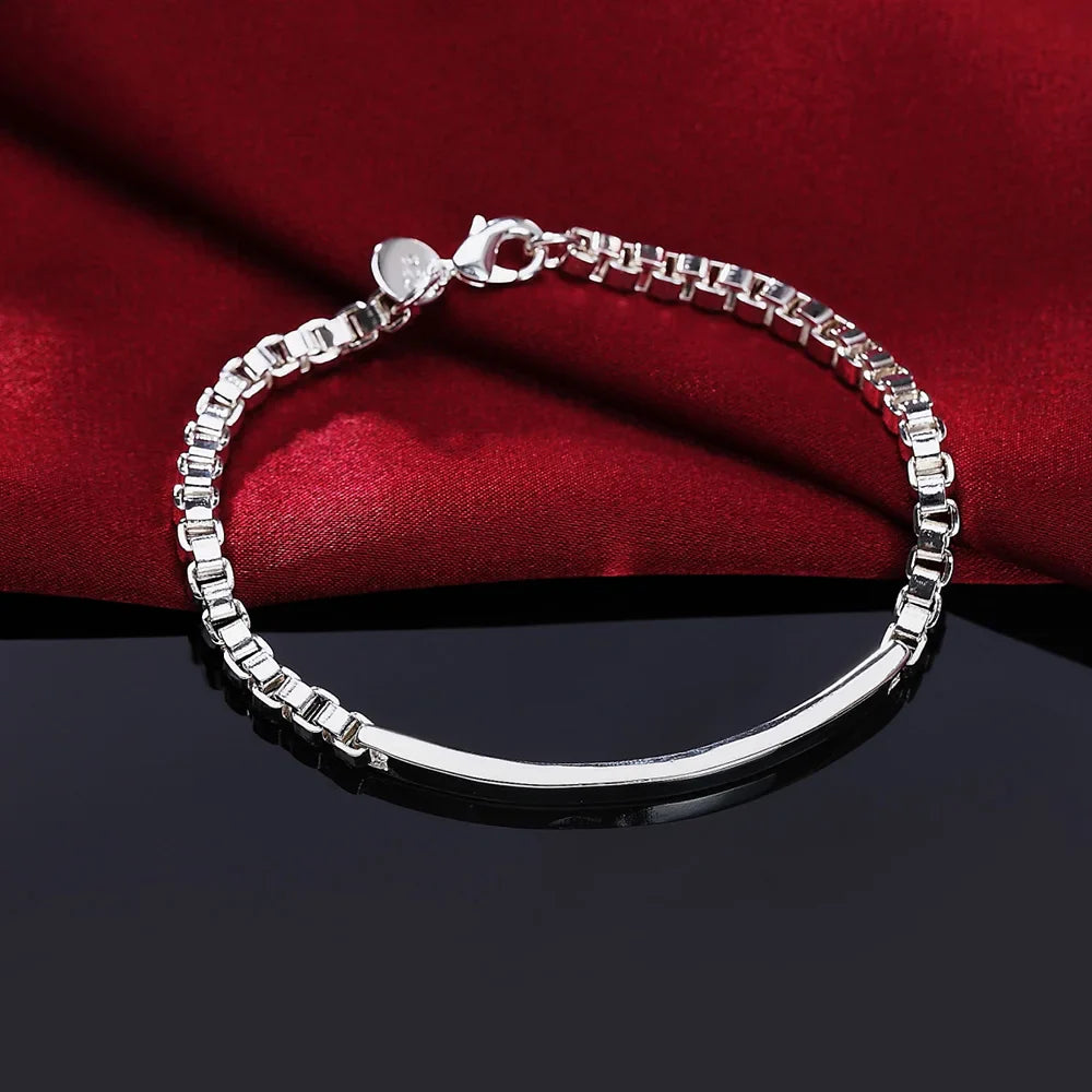 Elegant 925 Sterling Silver chain Bracelet for Women lady men party gift, Perfect Gift for Birthday, Wedding,Valentine'S Day
