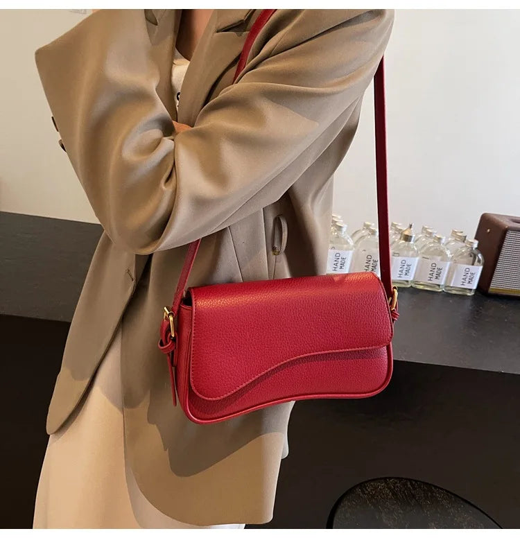 Bag Women 2025 Fashion Texture Lychee Pattern Small Square Bag Simple Commuter Versatile Single Shoulder Crossbody Bag