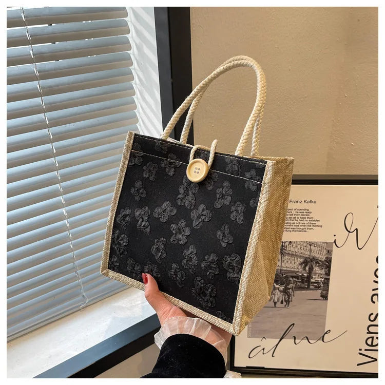 2025 Linen Bags Handbag for Women Shopper Tote Bag Fashion Designer Bag Convenient Large-capacity for Travel Grocery Bag