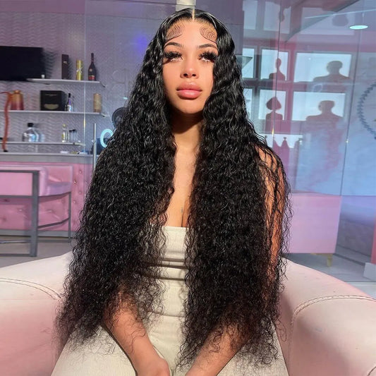 40 Inch 13x4 Curly Lace Front Human Hair Wigs 13x6 Hd Loose Deep Wave  Lace Frontal Wig Pre Plucked Brazilian Hair Wig For Women