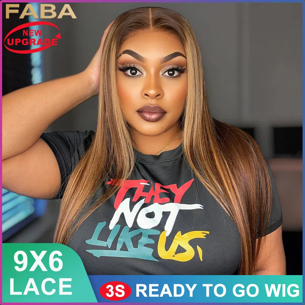 Highlight Straight Human Hair Wigs 9x6 HD Lace Front Human Hair Wigs Ombre Straight Wave Lace Front Wigs Brazilian Human Hair