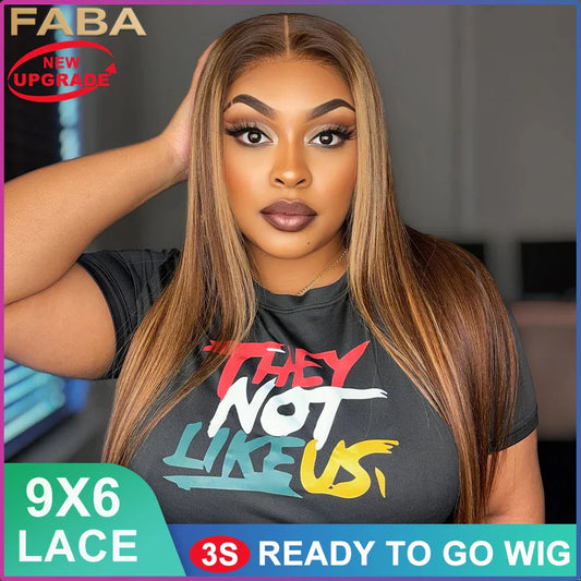 Highlight Straight Human Hair Wigs 9x6 HD Lace Front Human Hair Wigs Ombre Straight Wave Lace Front Wigs Brazilian Human Hair
