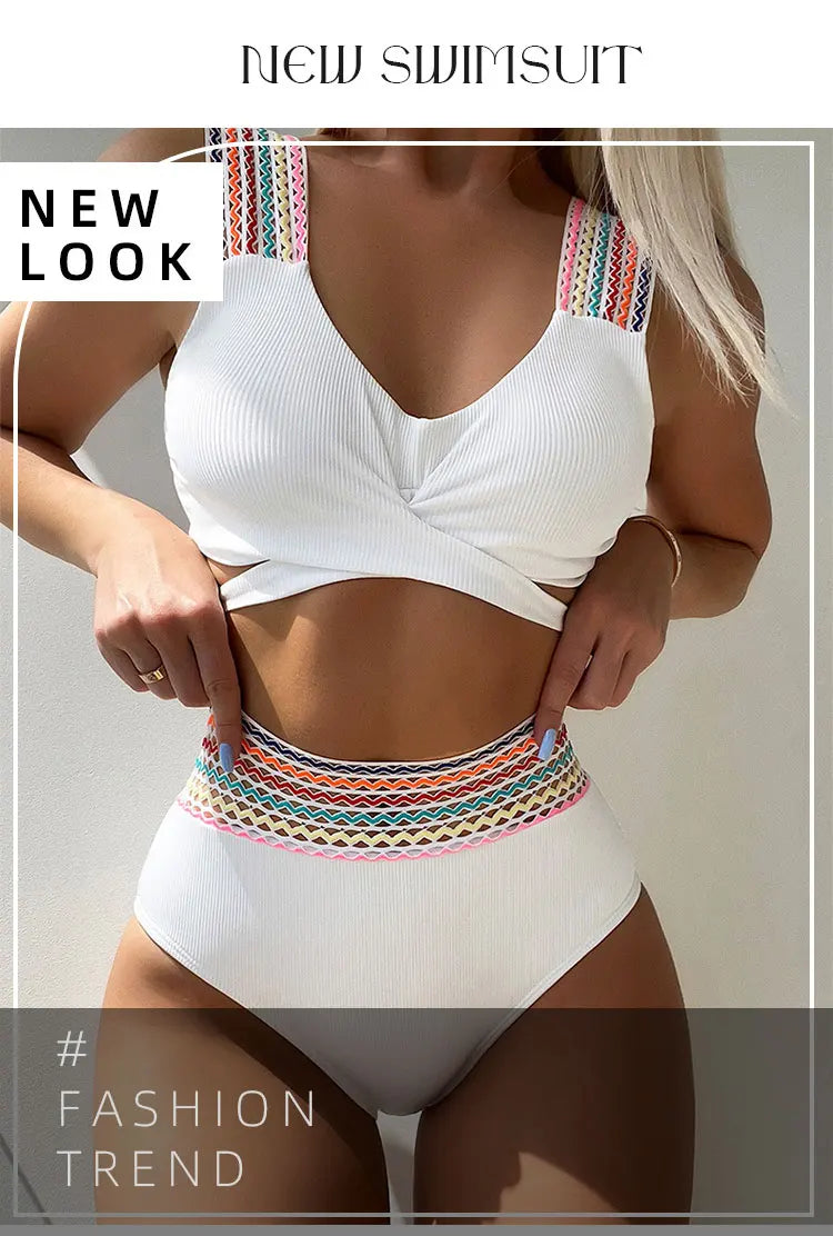 2025 Sexy Brazilian Bikini Set High Waist Black Printed Women Swimwear Push Up Bikinis Swimsuit Female Biquini Bathing Suit