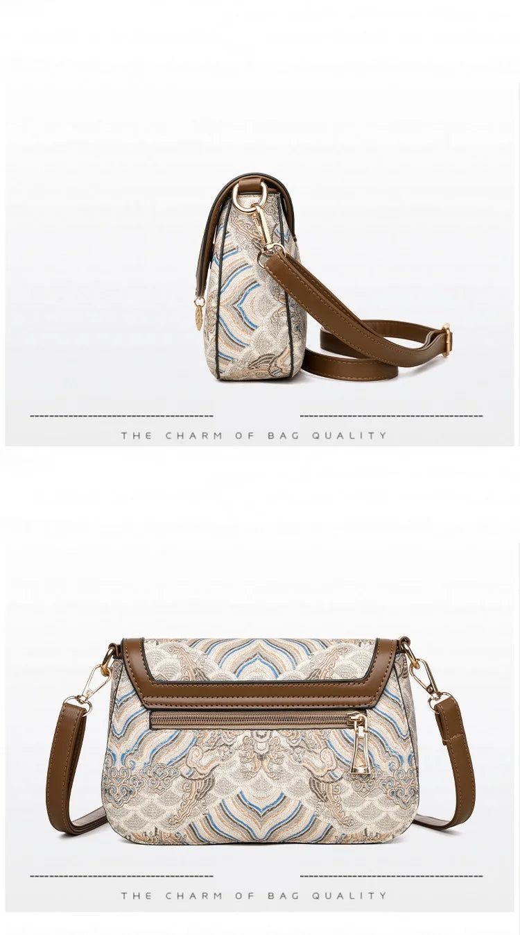 Bags for Women 2025 New Crossbody Bag Women's Bag Printed Fashion Middle-Aged Mother Bag Versatile Shoulder Bag Commuter Bag