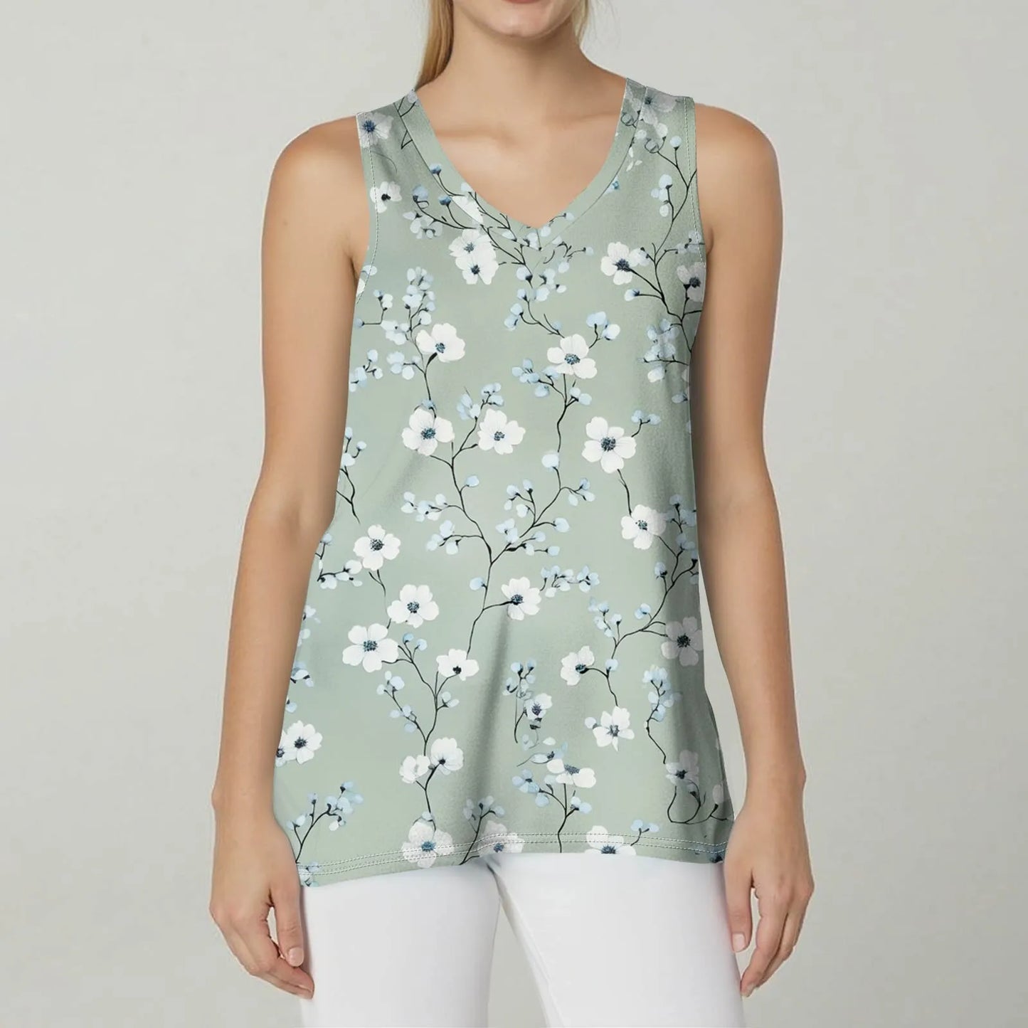 Tank Tops for Women 2025 Summer Sleeveless V Neck Blouses Plus Size Cotton Shirts Casual Vest Tops Beach Clothes Womens Pullover