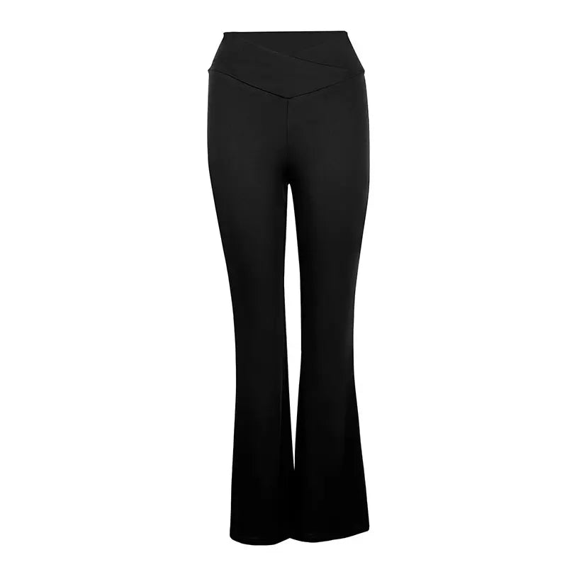 Black Sexy Women's Trousers New Summer Streetwear Fashion Casual Slim Versatile Skinny Pants Elegant Female Knitted Bell Bottoms