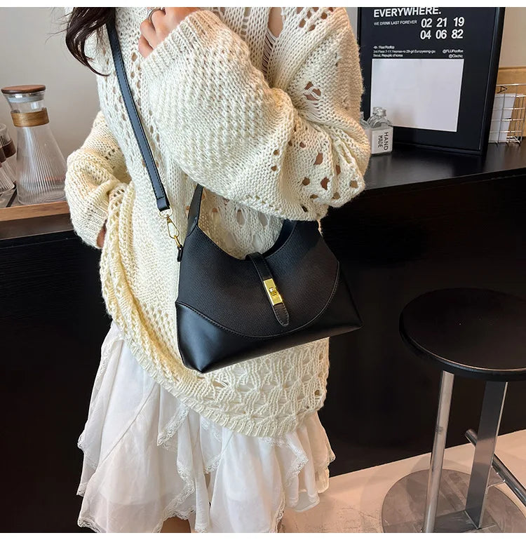 2025 Colorblock Baguette Bag for Women - Boho Vegan Crossbody, Adjustable Shoulder Clutch & Minimalist Commuter Chic