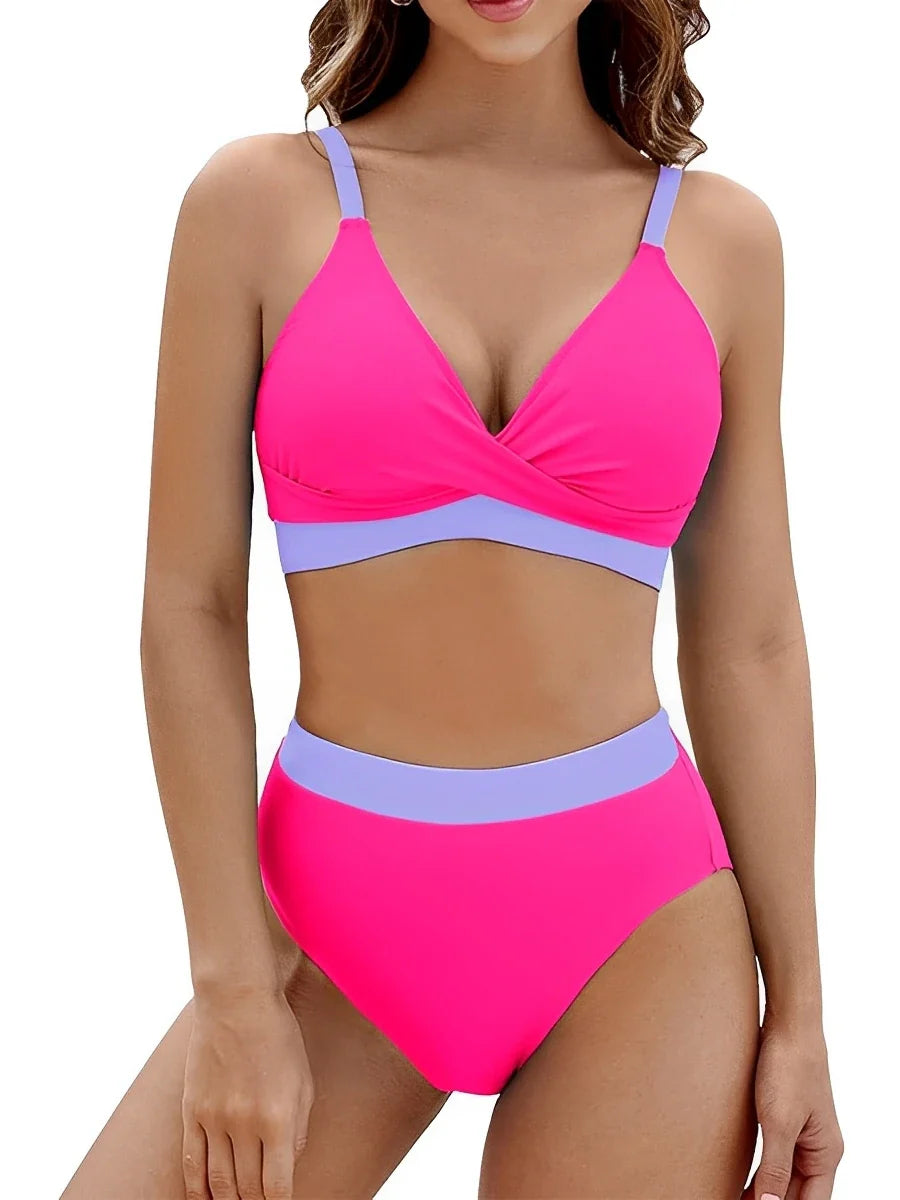 2025 Strappy Bikini High Waist Swimsuit Women Sexy Solid Swimwear Female Bathers Swimming Bathing Swimming Swim Suit Beachwear