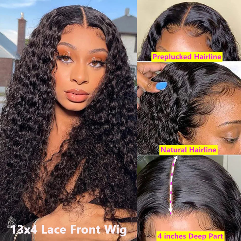 Loose Deep Wave Wig 13x6 Lace Frontal Wig 5x5 HD Lace Closure Human Hair Wigs Brazilian Pre Plucked Deep Curly Front Wig Women