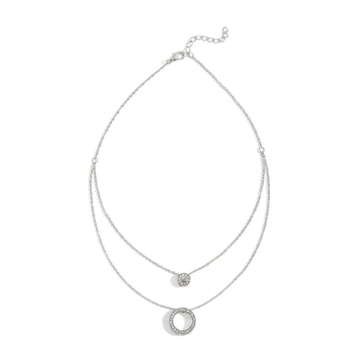 Delicate Layered Necklace Set with Sparkling Round Pendant Dainty Collarbone Chains for Women Minimalist Style