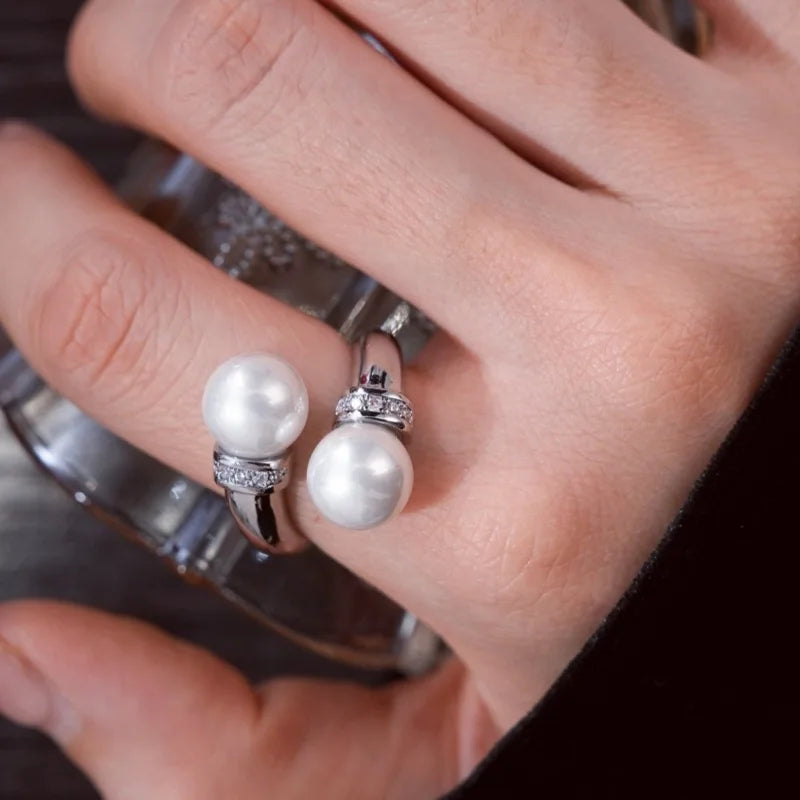 Statement New Pearl Rings For Women Luxury Fashion Designers Finger Hand Jewelry Ring