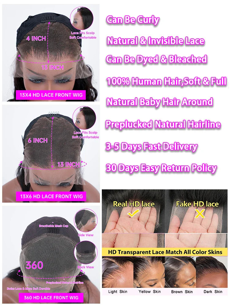 13x4 Curly Lace Front Human Hair Wigs 13x6 Hd Deep Wave Lace Frontal Wig 30 40 Inch 360 Brazilian Pre Plucked Lace Wig For Women