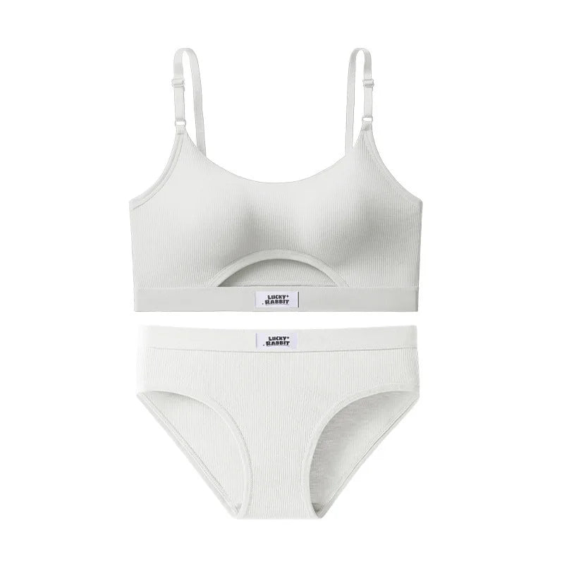 Womens Bikini Set Bra Low Waist Panties Solid Seamless Bralette Sexy Lingeries Suit Sport Brassiere Female Underwear Set