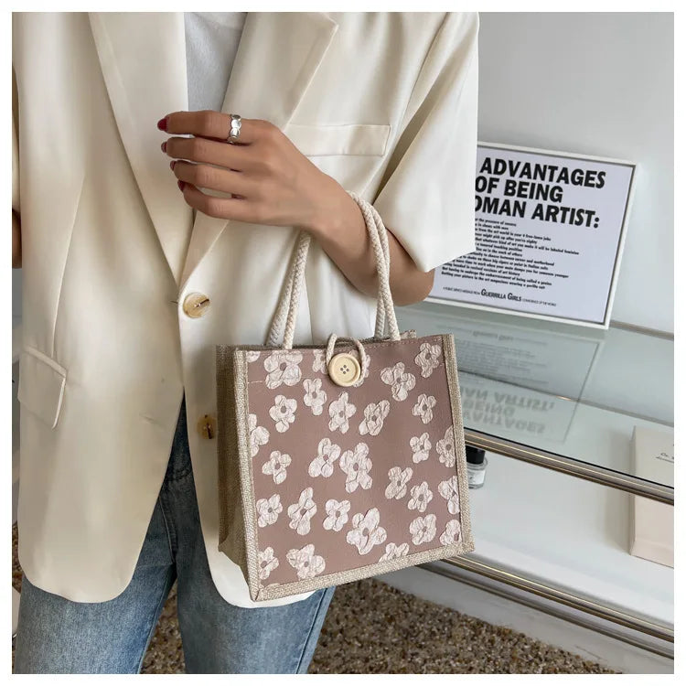 2025 Linen Bags Handbag for Women Shopper Tote Bag Fashion Designer Bag Convenient Large-capacity for Travel Grocery Bag