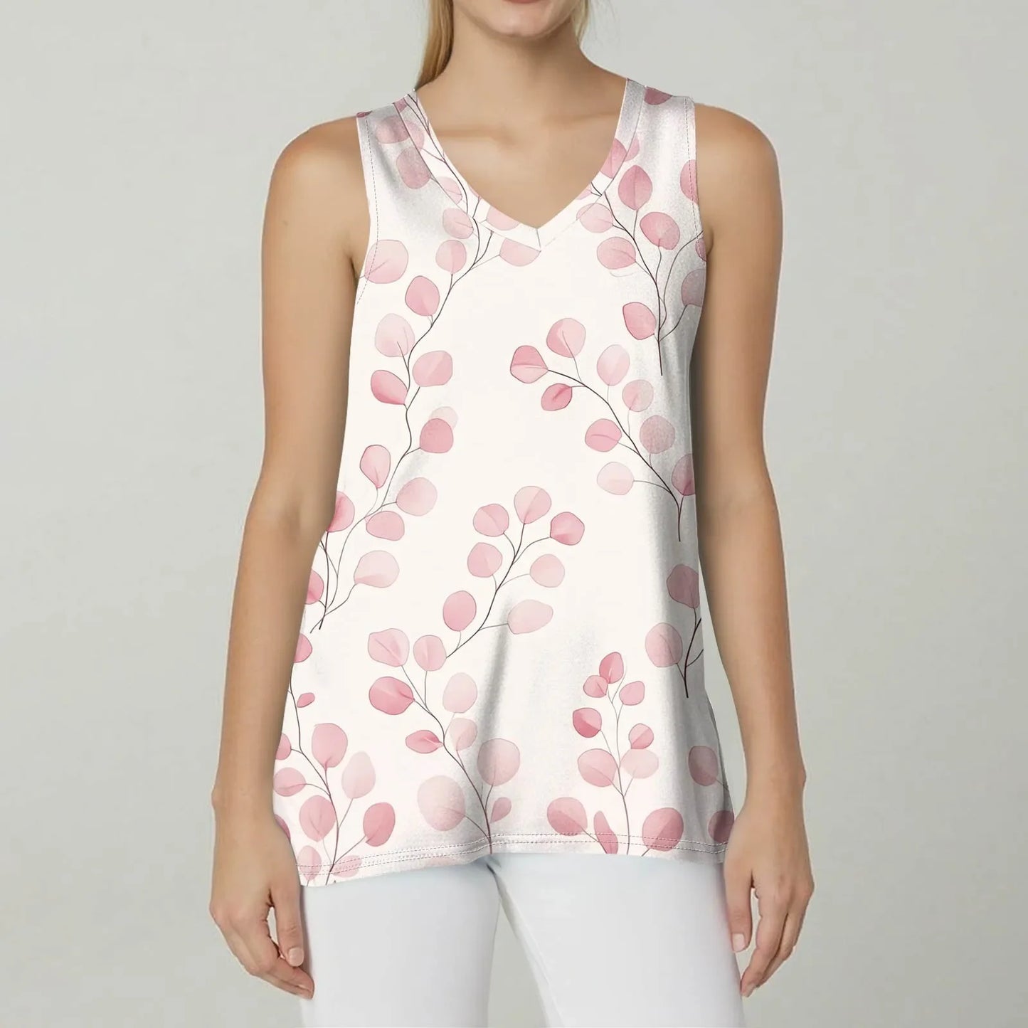 Tank Tops for Women 2025 Summer Sleeveless V Neck Blouses Plus Size Cotton Shirts Casual Vest Tops Beach Clothes Womens Pullover