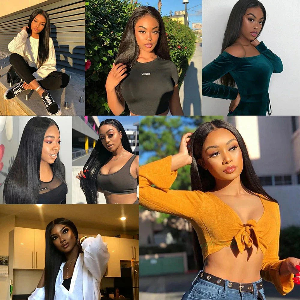 30 36 Inch Bone Straight 13x4 13x6 Hd Transparent Lace Front Human Hair Wigs Brazilian 200 Density Ready to Go Human Frontal Wig