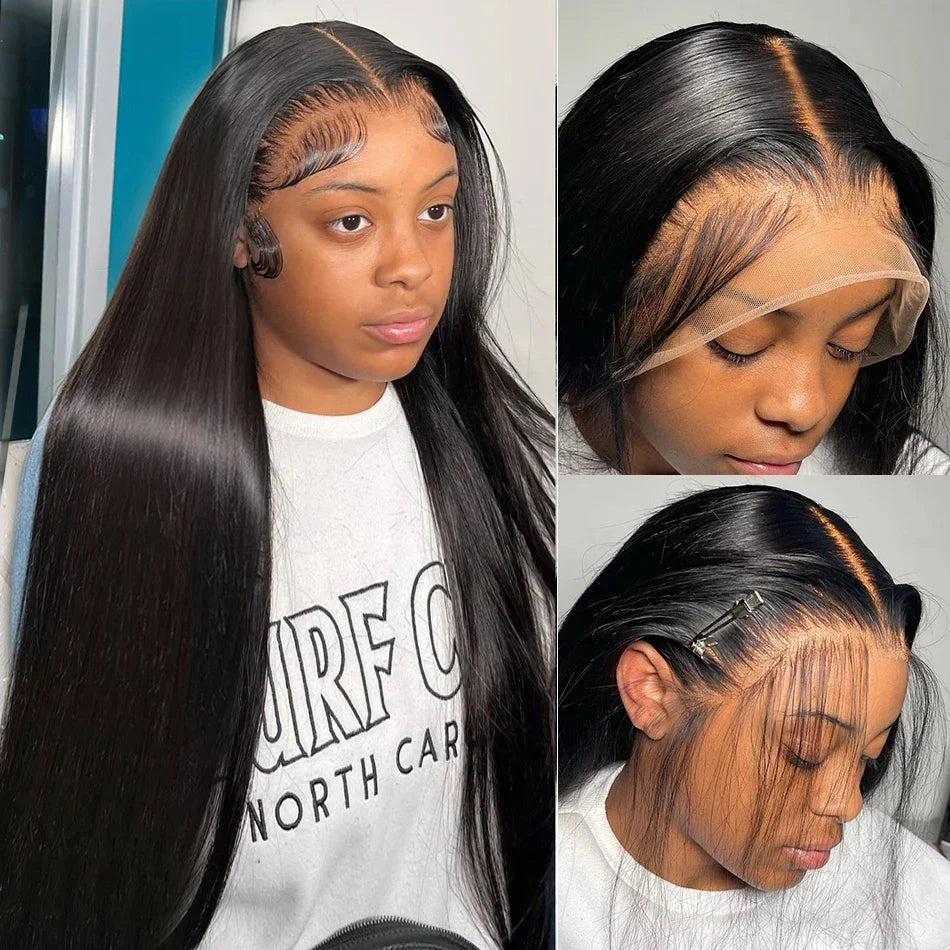 30 36 Inch Bone Straight 13x4 13x6 Hd Transparent Lace Front Human Hair Wigs Brazilian 200 Density Ready to Go Human Frontal Wig