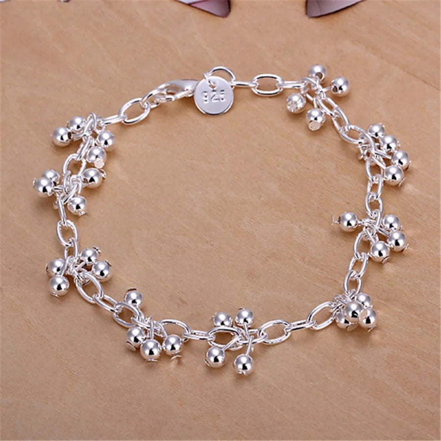Beautiful 925 Silver Bracelets Nice For Wedding Women Chain Bracelet Charm Beads Fashion Gorgeous Jewelry Wholesale