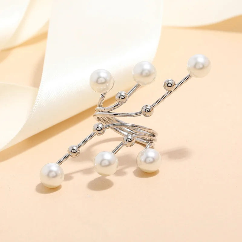 Fine Pearl Thin Ring For Women Minimalist Basic Style Fashion Jewelry Gold Color Knuckle Ring Ladies Beach Party Ring Gifts BFF