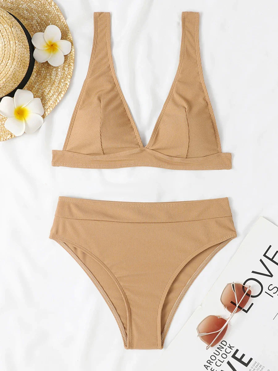 Sexy Bikinis 2025 Women Solid Swimsuit Women Padded Swimwear Female Beachwear Bathers Bathing Swimming Swim Suit