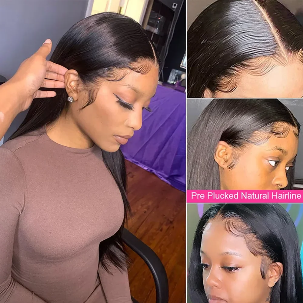 Straight Human Hair Wigs 13x6 HD Lace Front Wigs Human Hair For Women 13X4 Bone Straight Human Hair 250%Density Pre Plucked Hai
