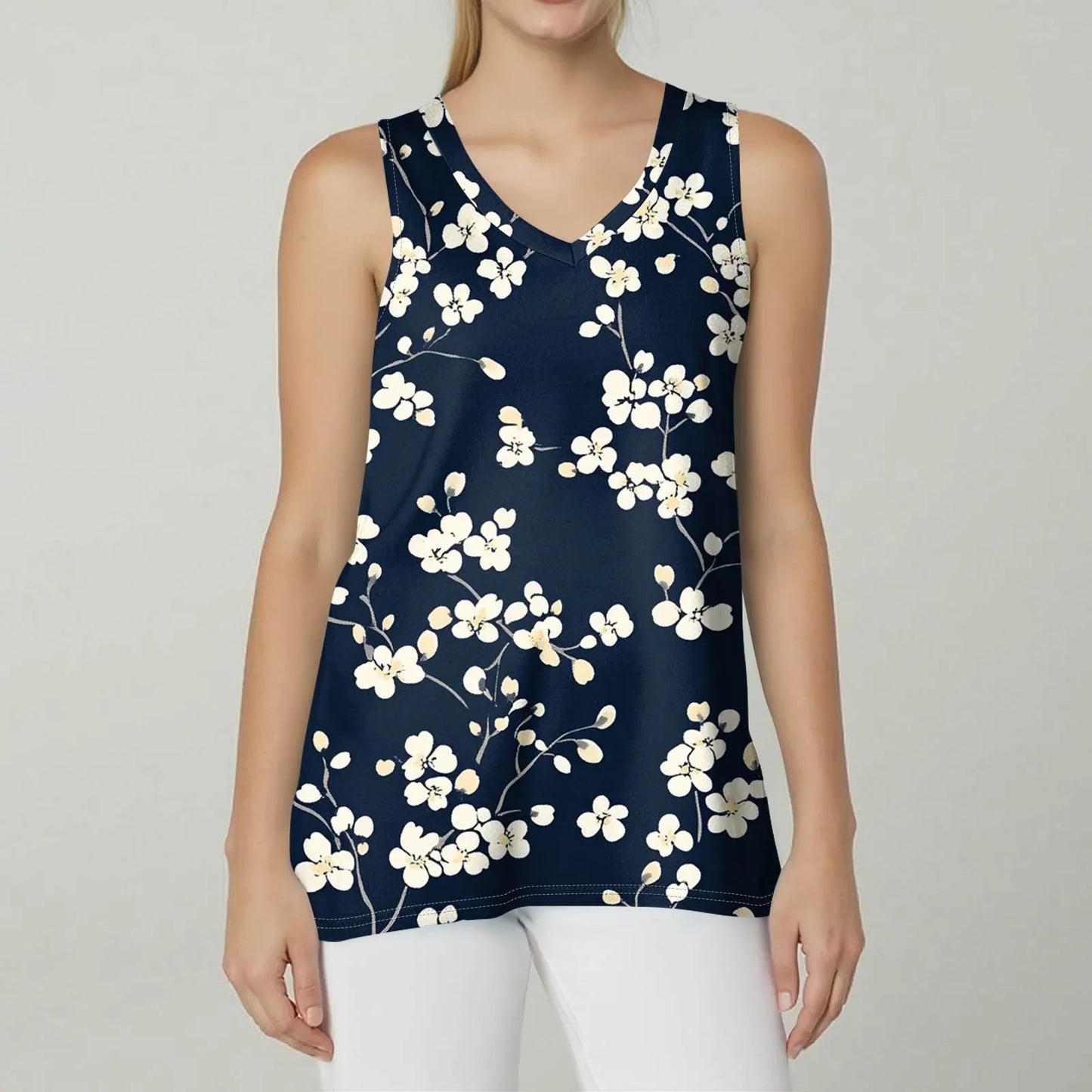 Tank Tops for Women 2025 Summer Sleeveless V Neck Blouses Plus Size Cotton Shirts Casual Vest Tops Beach Clothes Womens Pullover