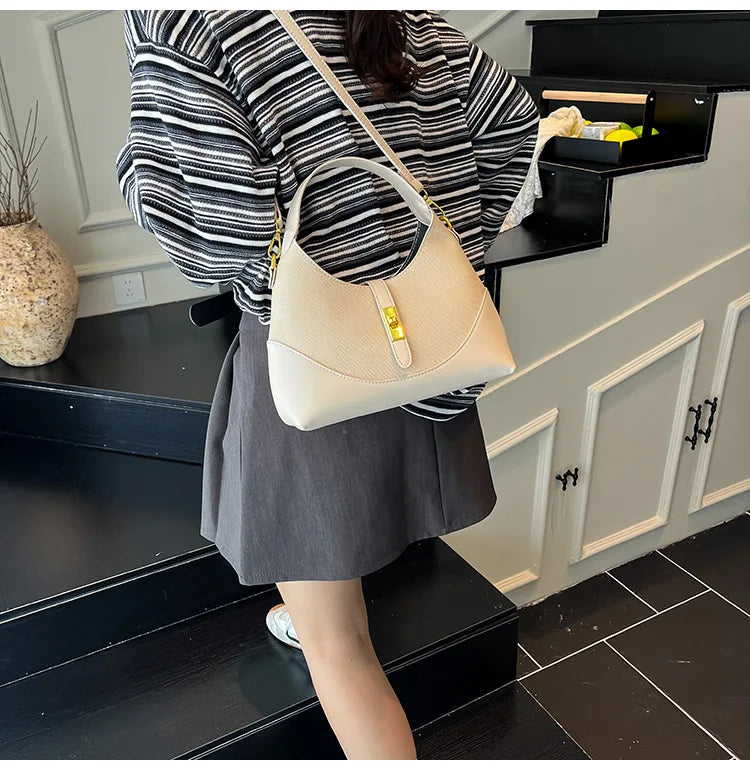2025 Colorblock Baguette Bag for Women - Boho Vegan Crossbody, Adjustable Shoulder Clutch & Minimalist Commuter Chic