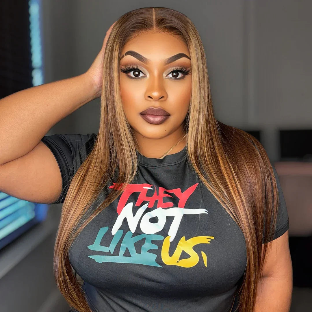 Highlight Straight Human Hair Wigs 9x6 HD Lace Front Human Hair Wigs Ombre Straight Wave Lace Front Wigs Brazilian Human Hair