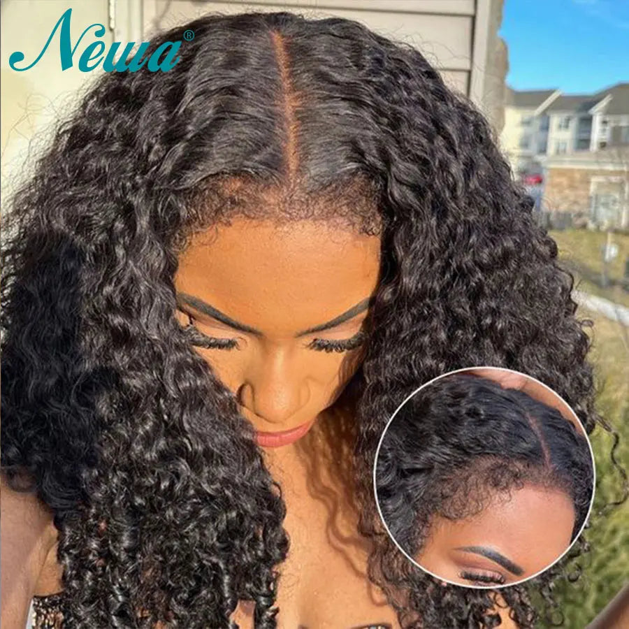 Curly Baby Hair Wig 13x6 HD Transparent Lace Front Wig Natural Hairline Lace Frontal Human Hair Wig Pre Plucked Glueless Wigs