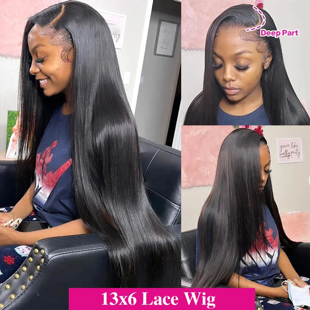 30 36 Inch Bone Straight 13x4 13x6 Hd Transparent Lace Front Human Hair Wigs Brazilian 200 Density Ready to Go Human Frontal Wig