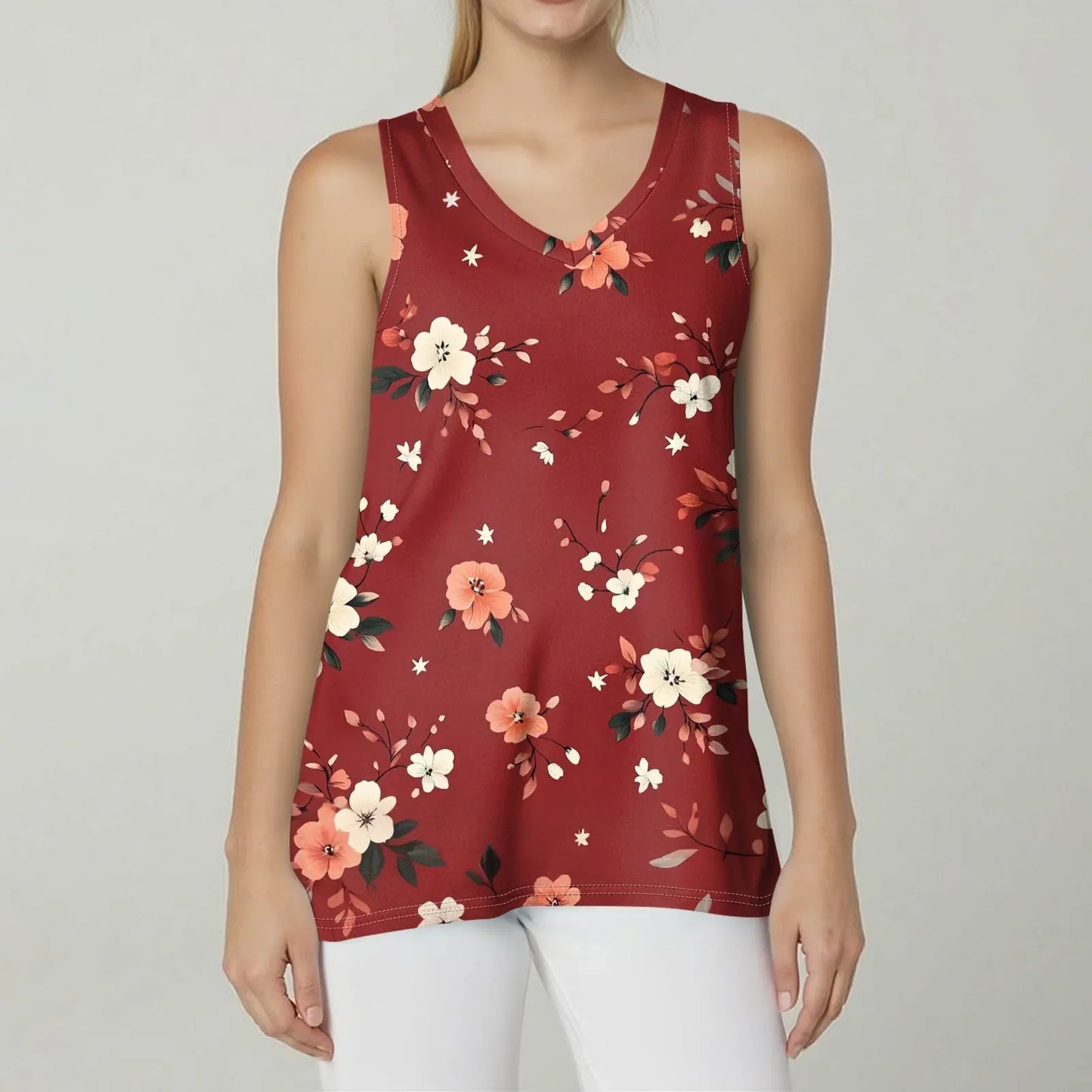 Tank Tops for Women 2025 Summer Sleeveless V Neck Blouses Plus Size Cotton Shirts Casual Vest Tops Beach Clothes Womens Pullover