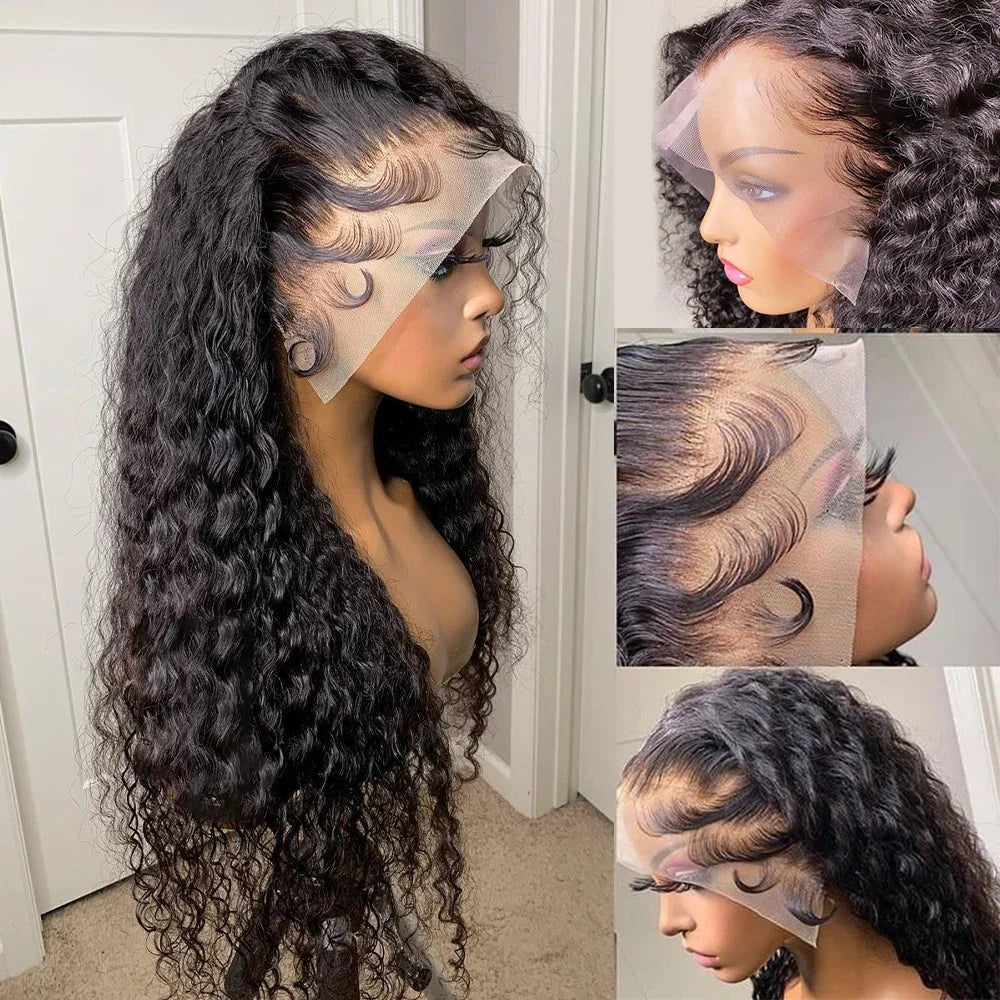 40 Inch 13x4 Curly Lace Front Human Hair Wigs 13x6 Hd Loose Deep Wave  Lace Frontal Wig Pre Plucked Brazilian Hair Wig For Women