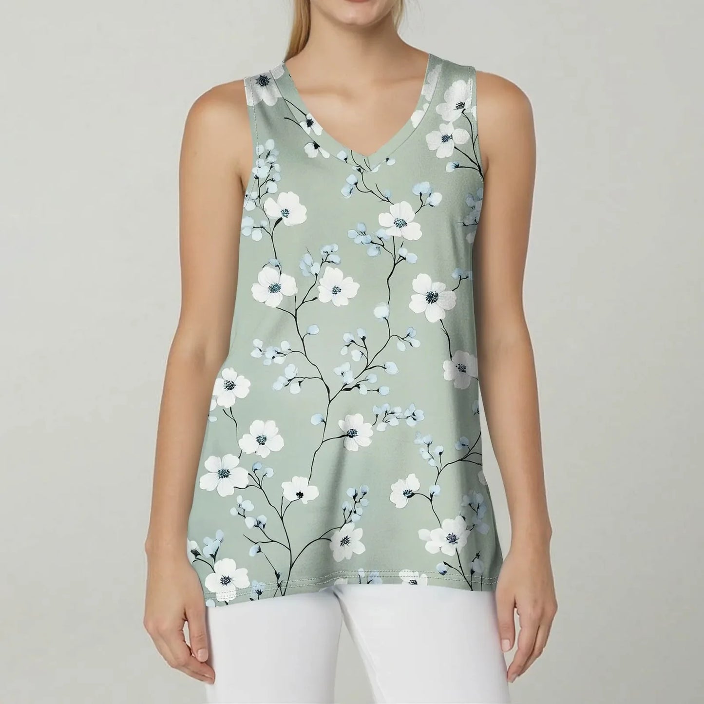 Tank Tops for Women 2025 Summer Sleeveless V Neck Blouses Plus Size Cotton Shirts Casual Vest Tops Beach Clothes Womens Pullover