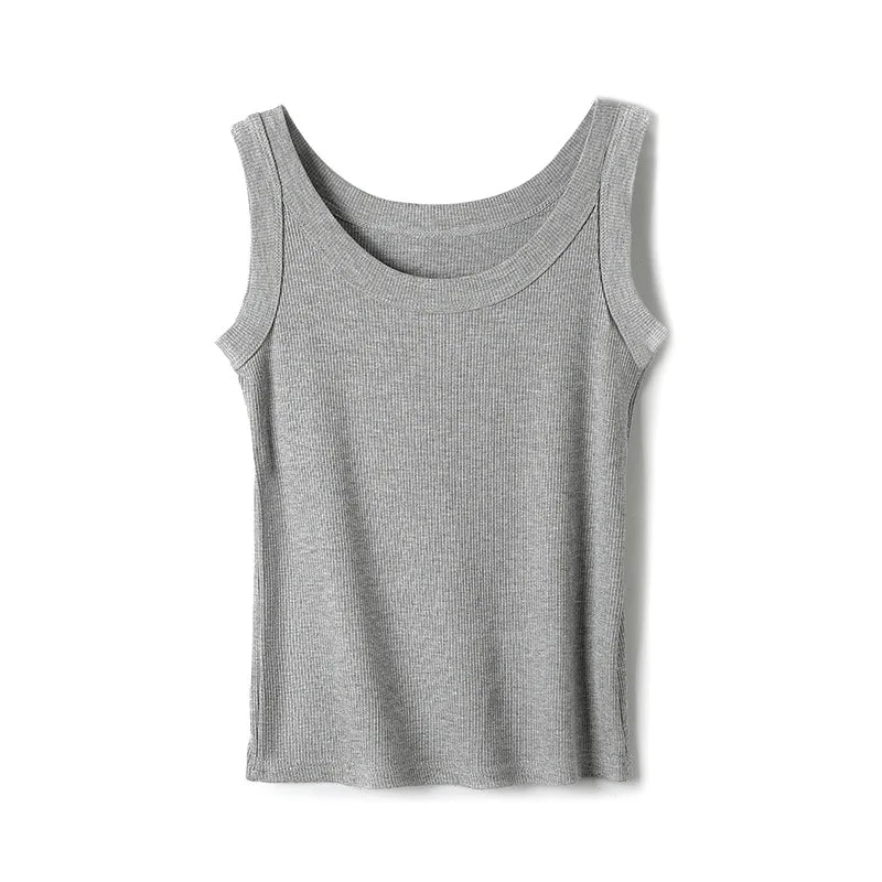 Women Tank Tops 2025 High Strecth Knitted Bottoming Shirt Soft Korean Fashion Undershirt Inner Wear Casual Ladies Tank Tops