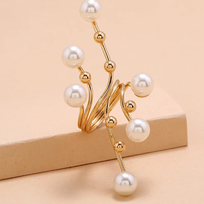 Fine Pearl Thin Ring For Women Minimalist Basic Style Fashion Jewelry Gold Color Knuckle Ring Ladies Beach Party Ring Gifts BFF