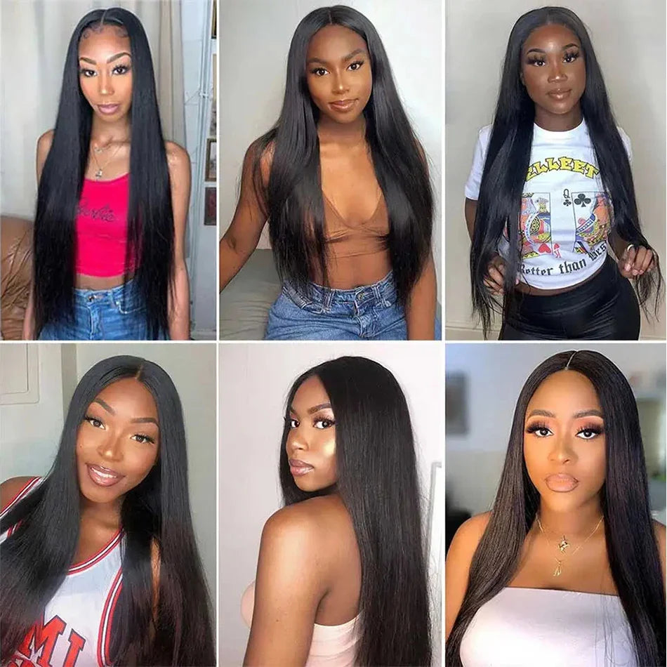 Straight U Part Wig Human Hair No Leave Out No Glue Brazilian Glueless Bone Straight Human Hair Wigs for Women 180% Density