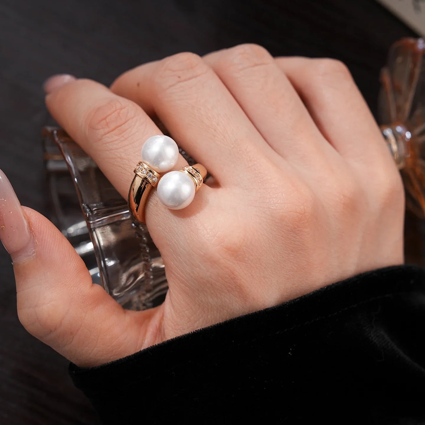 Statement New Pearl Rings For Women Luxury Fashion Designers Finger Hand Jewelry Ring