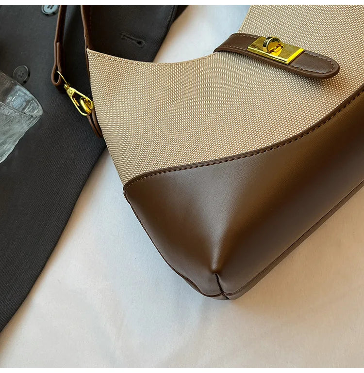2025 Colorblock Baguette Bag for Women - Boho Vegan Crossbody, Adjustable Shoulder Clutch & Minimalist Commuter Chic