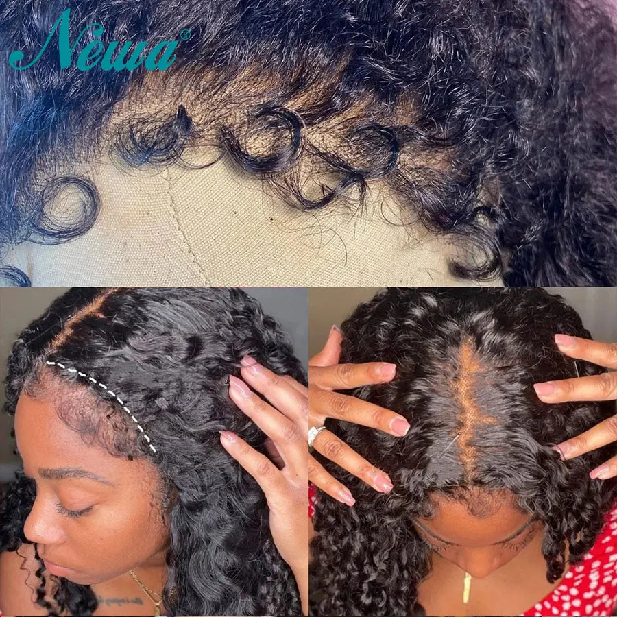 Curly Baby Hair Wig 13x6 HD Transparent Lace Front Wig Natural Hairline Lace Frontal Human Hair Wig Pre Plucked Glueless Wigs