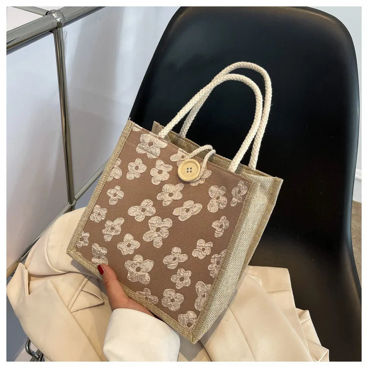2025 Linen Bags Handbag for Women Shopper Tote Bag Fashion Designer Bag Convenient Large-capacity for Travel Grocery Bag