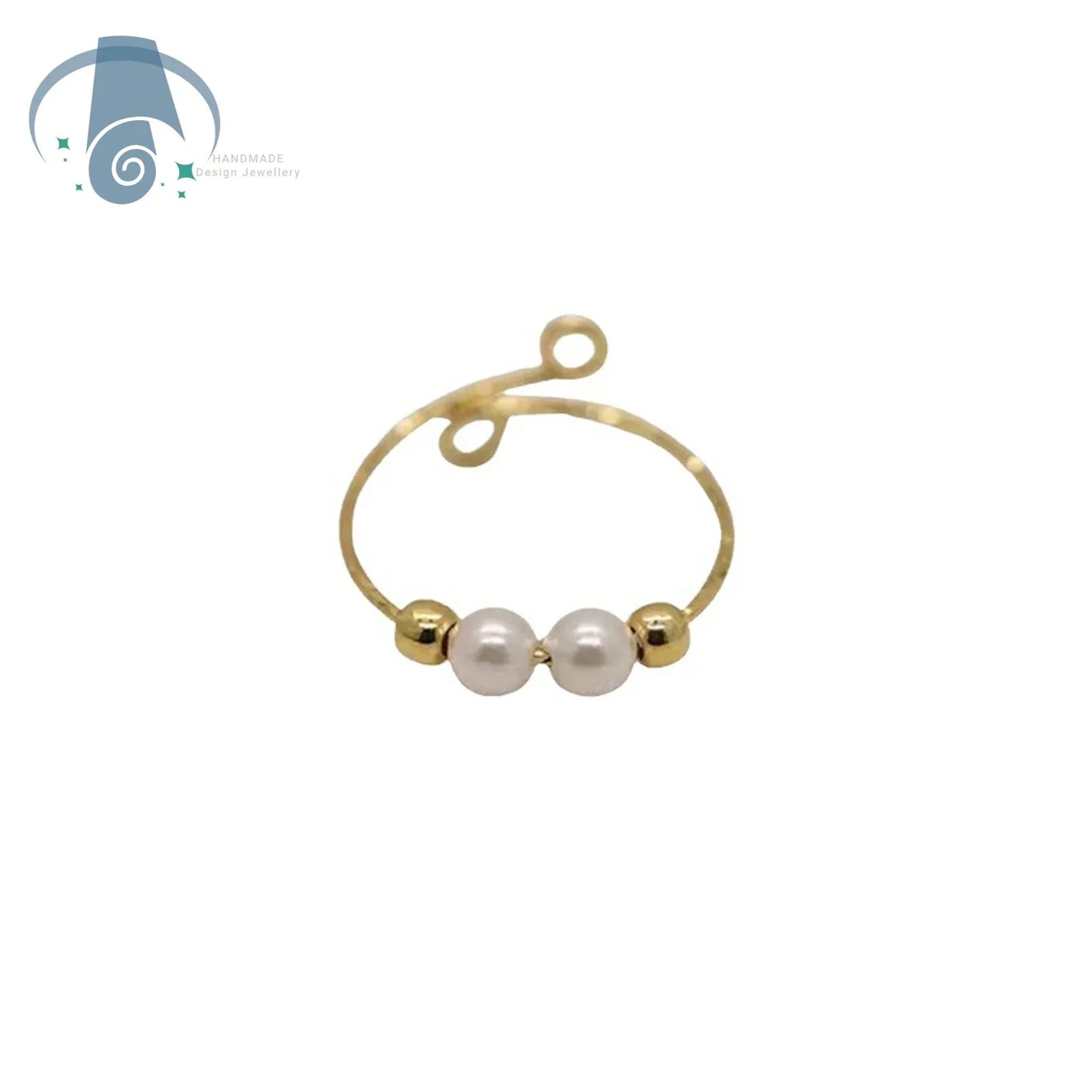 Elegant Minimalist Pearl Ring for Women Adjustable Open Band Simple Dainty Pinky Ring Luxury Trendy Stackable Jewelry Gift Idea