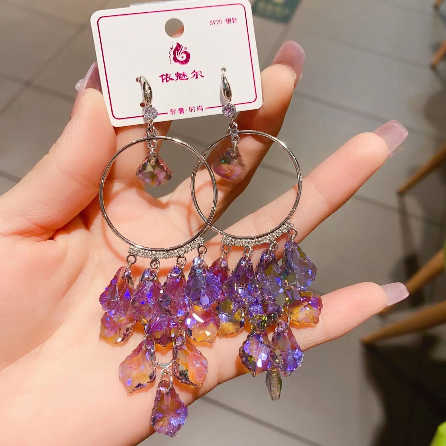 Luxury Crystal Earrings for Women Charming Artifical Crystal Dangling Earrings Wedding Party Jewelry