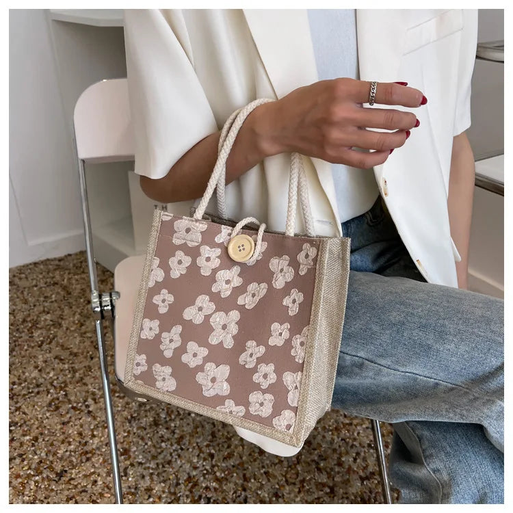 2025 Linen Bags Handbag for Women Shopper Tote Bag Fashion Designer Bag Convenient Large-capacity for Travel Grocery Bag