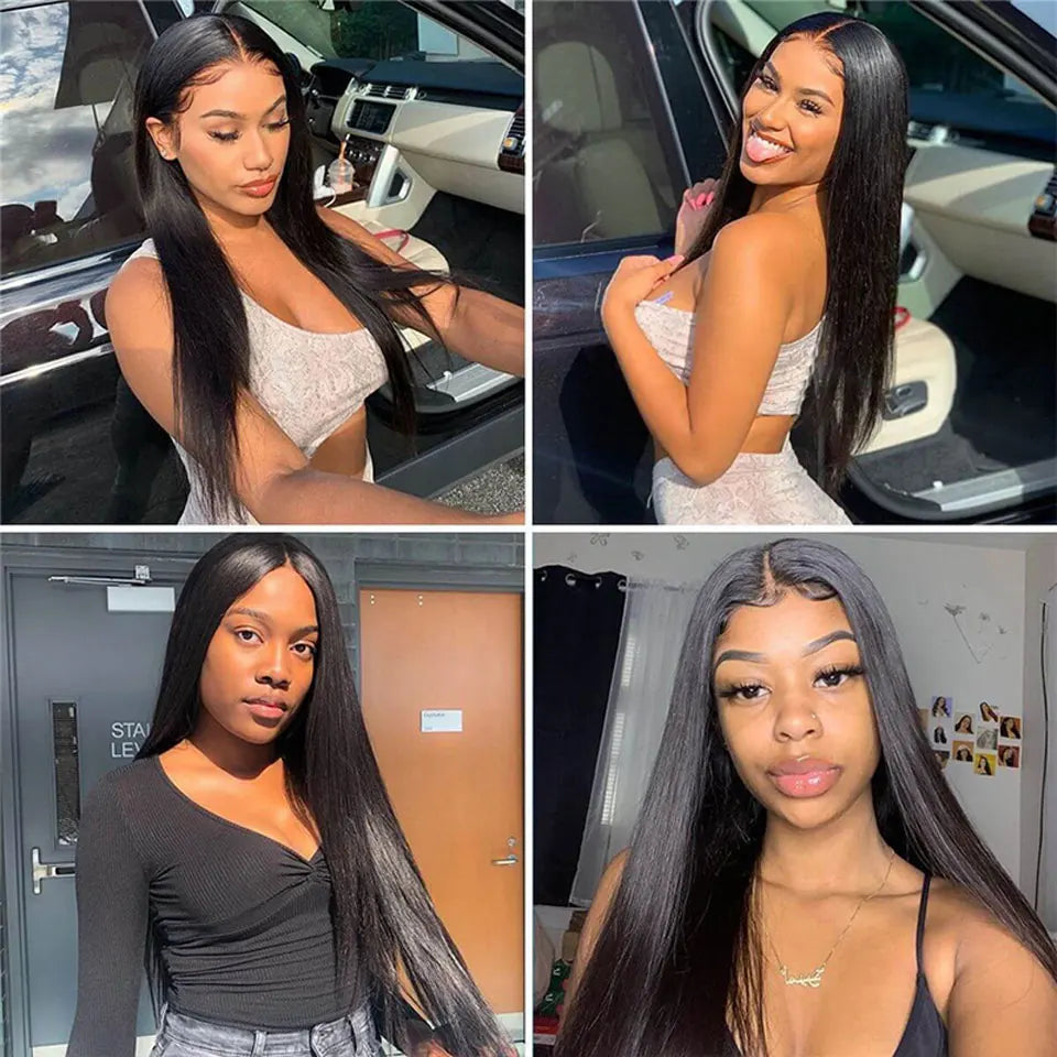 Straight U Part Wig Human Hair No Leave Out No Glue Brazilian Glueless Bone Straight Human Hair Wigs for Women 180% Density