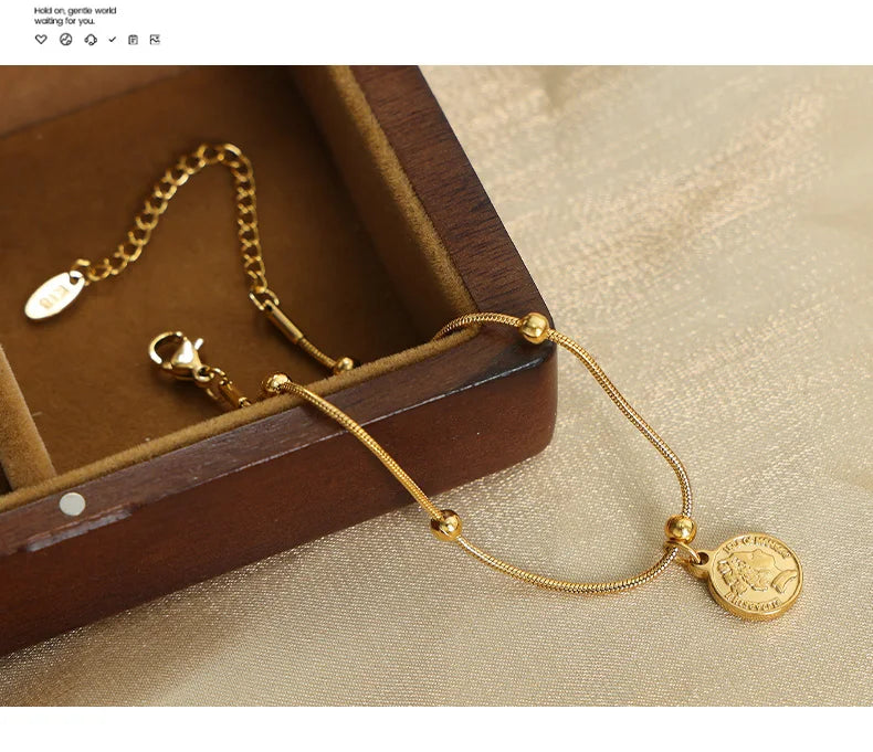 Trendy Chain Bracelet For Women Gold Color Link Chain Bangle Female Fashion Jewelry Gift