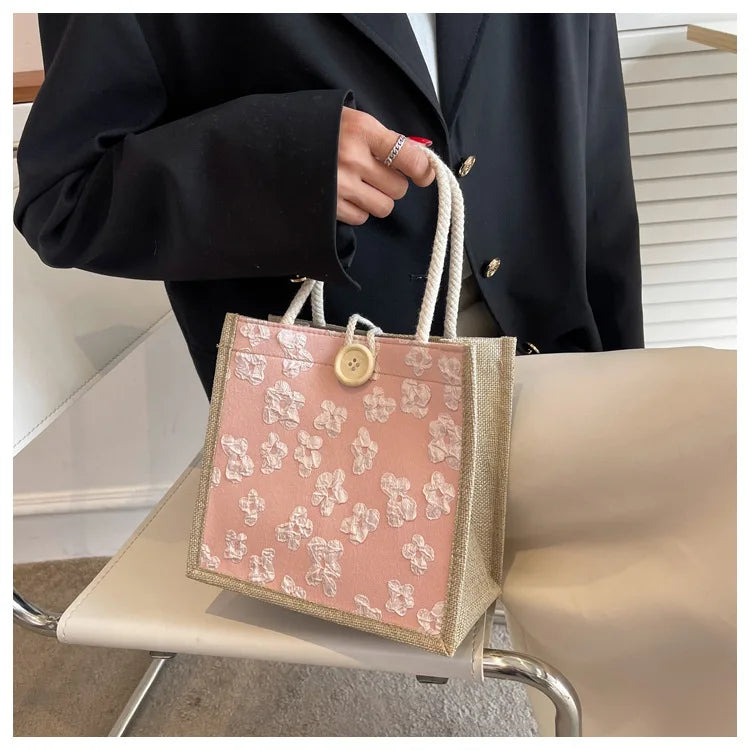 2025 Linen Bags Handbag for Women Shopper Tote Bag Fashion Designer Bag Convenient Large-capacity for Travel Grocery Bag