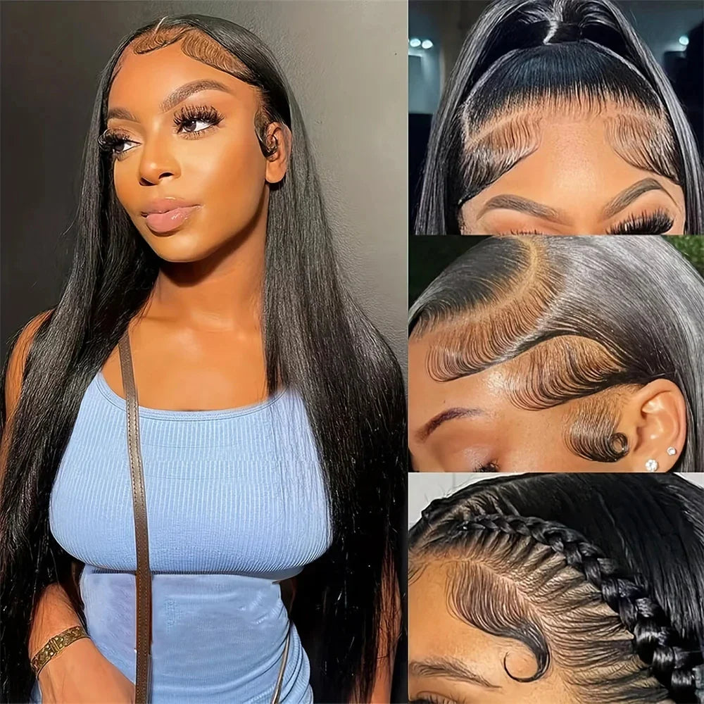 30 36 Inch Bone Straight 13x4 13x6 Hd Transparent Lace Front Human Hair Wigs Brazilian 200 Density Ready to Go Human Frontal Wig