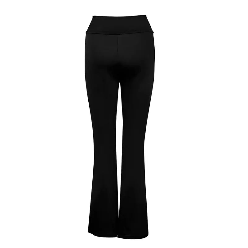 Black Sexy Women's Trousers New Summer Streetwear Fashion Casual Slim Versatile Skinny Pants Elegant Female Knitted Bell Bottoms
