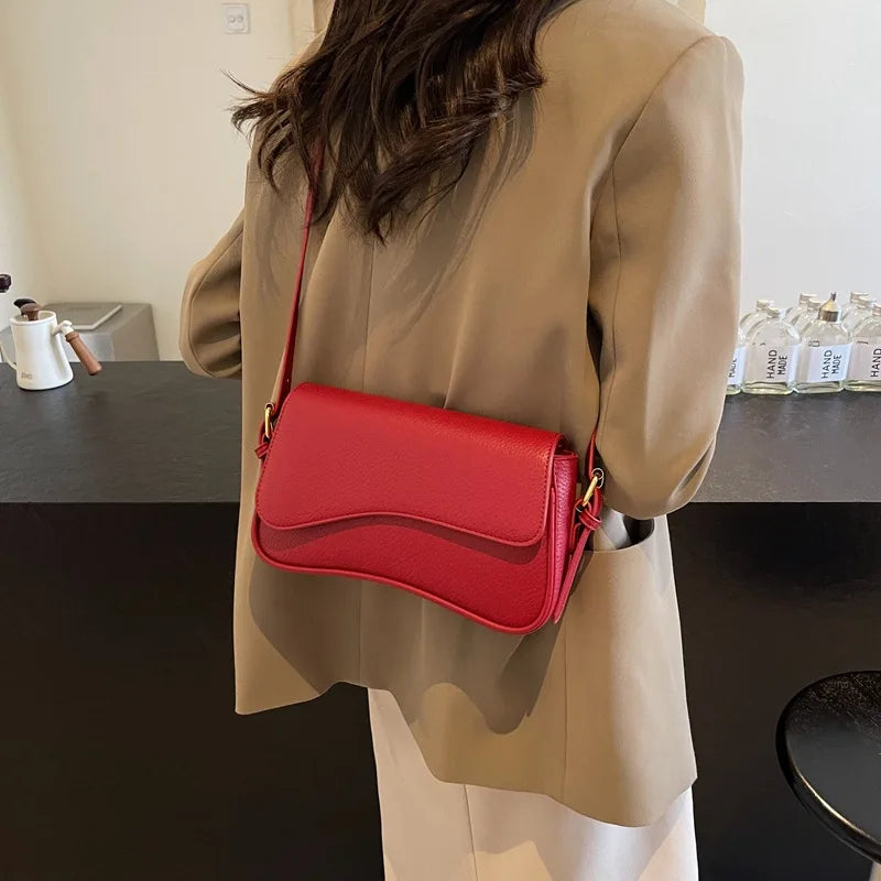 Bag Women 2025 Fashion Texture Lychee Pattern Small Square Bag Simple Commuter Versatile Single Shoulder Crossbody Bag